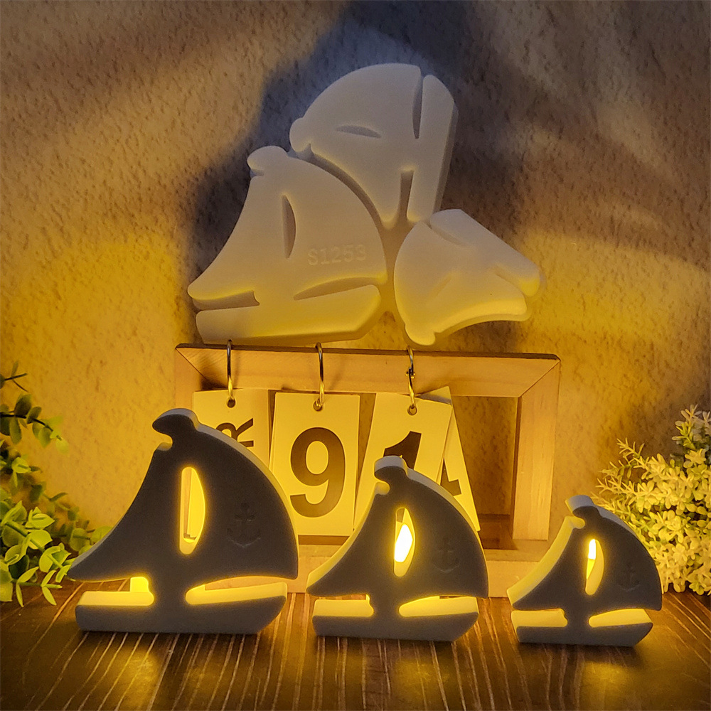 3D Sailboat Night Light Silico - Candle Lighter ulasan dan harga