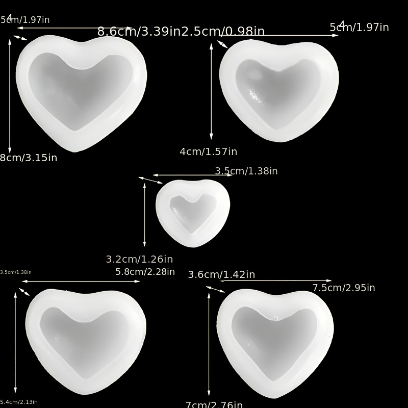 5pcs Heart-Shaped Gypsum Candl - Candle Molds ulasan dan harga