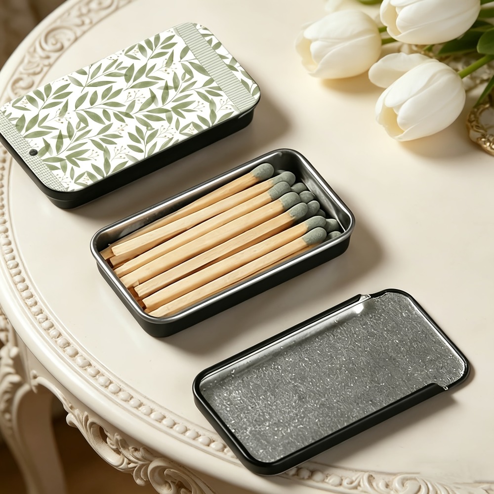 Green Leaf Pattern Tin Matchbo - Candle Lighter ulasan dan harga