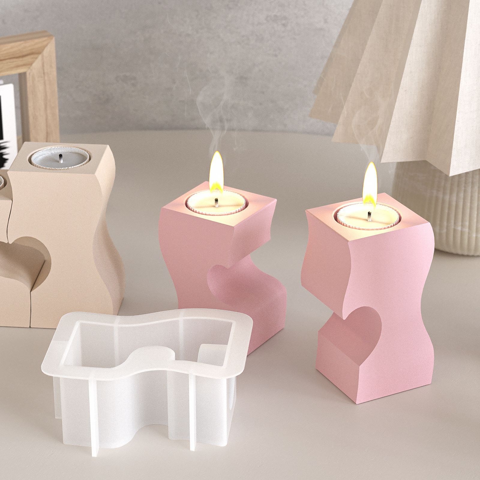 S Heart Candlestick Silicone M - Candle Molds ulasan dan harga