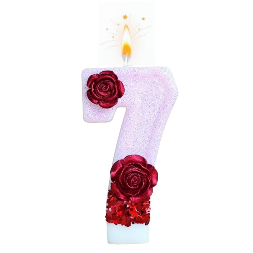 Number Pink Glitter Red Rose F - Paraffin Wax ulasan dan harga
